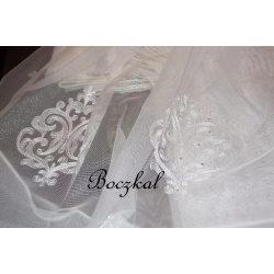 Firana stylowa z kryształkami Swarovski biała